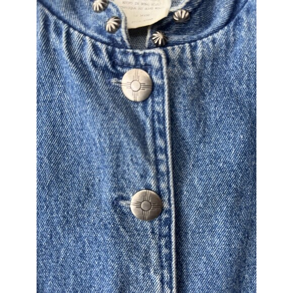Vintage Stonebridge Womens Size 6 Blue Denim Studded Western Jean Jacket - Picture 3 of 8